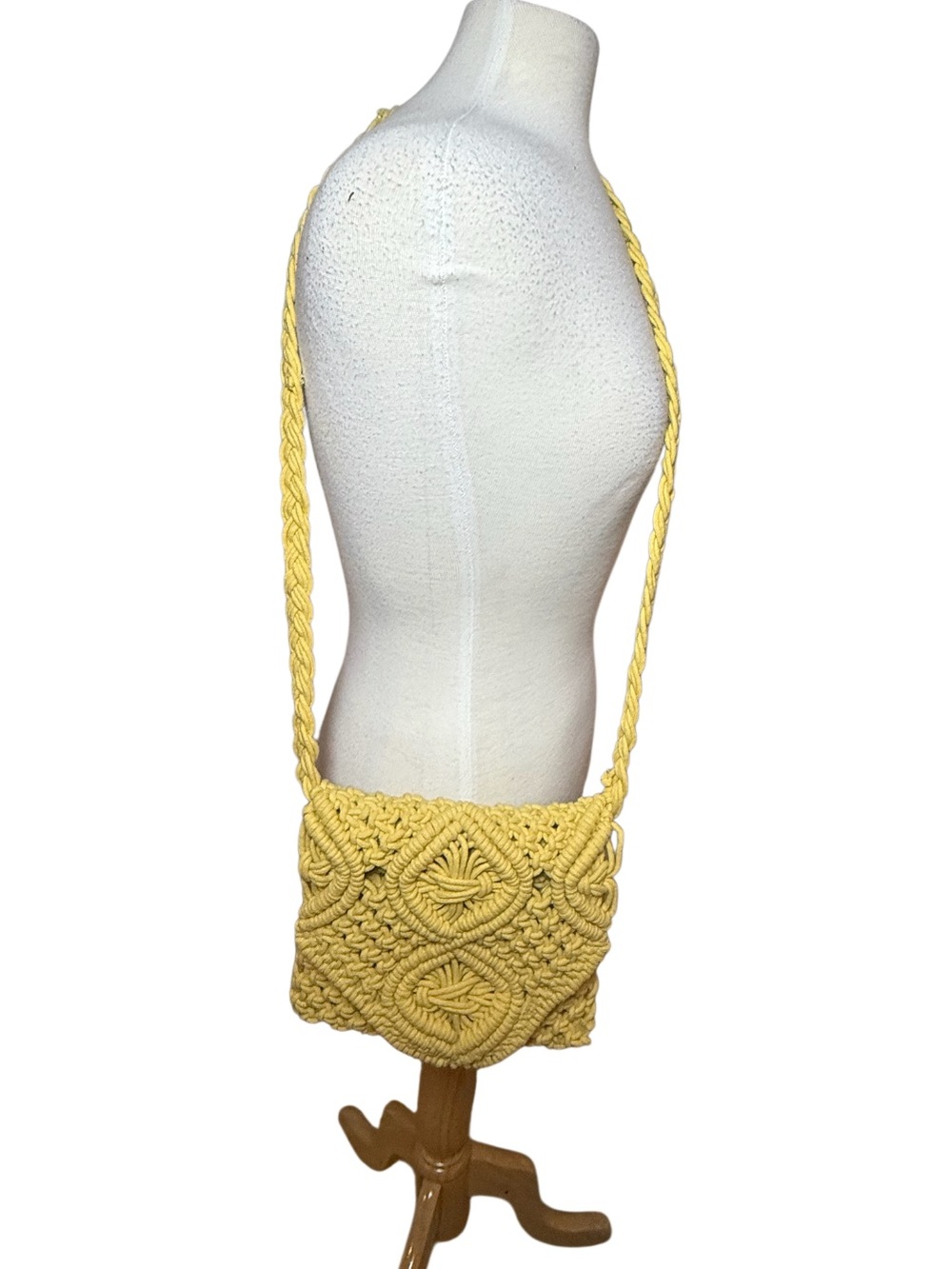 Yellow Macramé Crossbody Bag by Tommy Bahama-Like New!